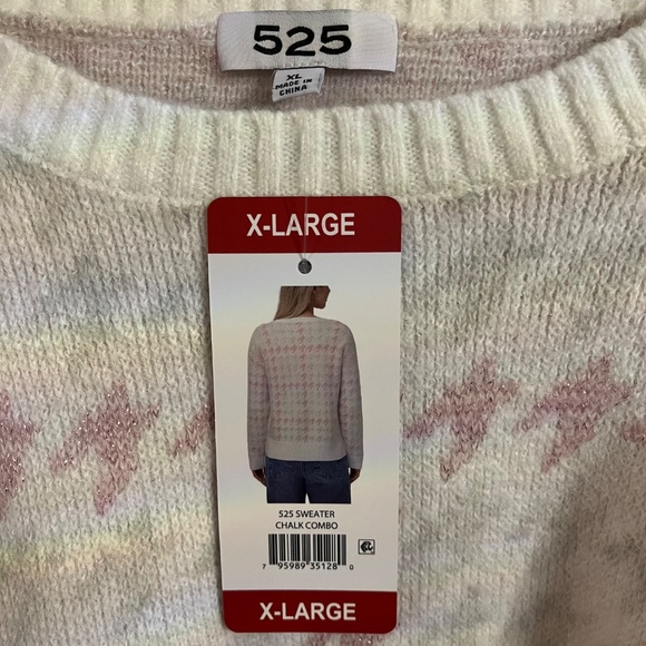 525 Women's Super Soft Crewneck Pullover Chalk Combo Sweater  XL New with Tags - Picture 6 of 12